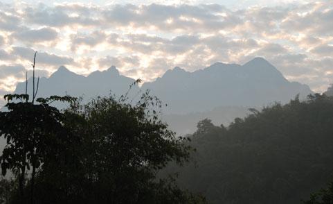 Sunset at Chiang Dao during trekking from Chiang Mai